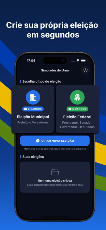 Tela do app Urna Simulador 2026